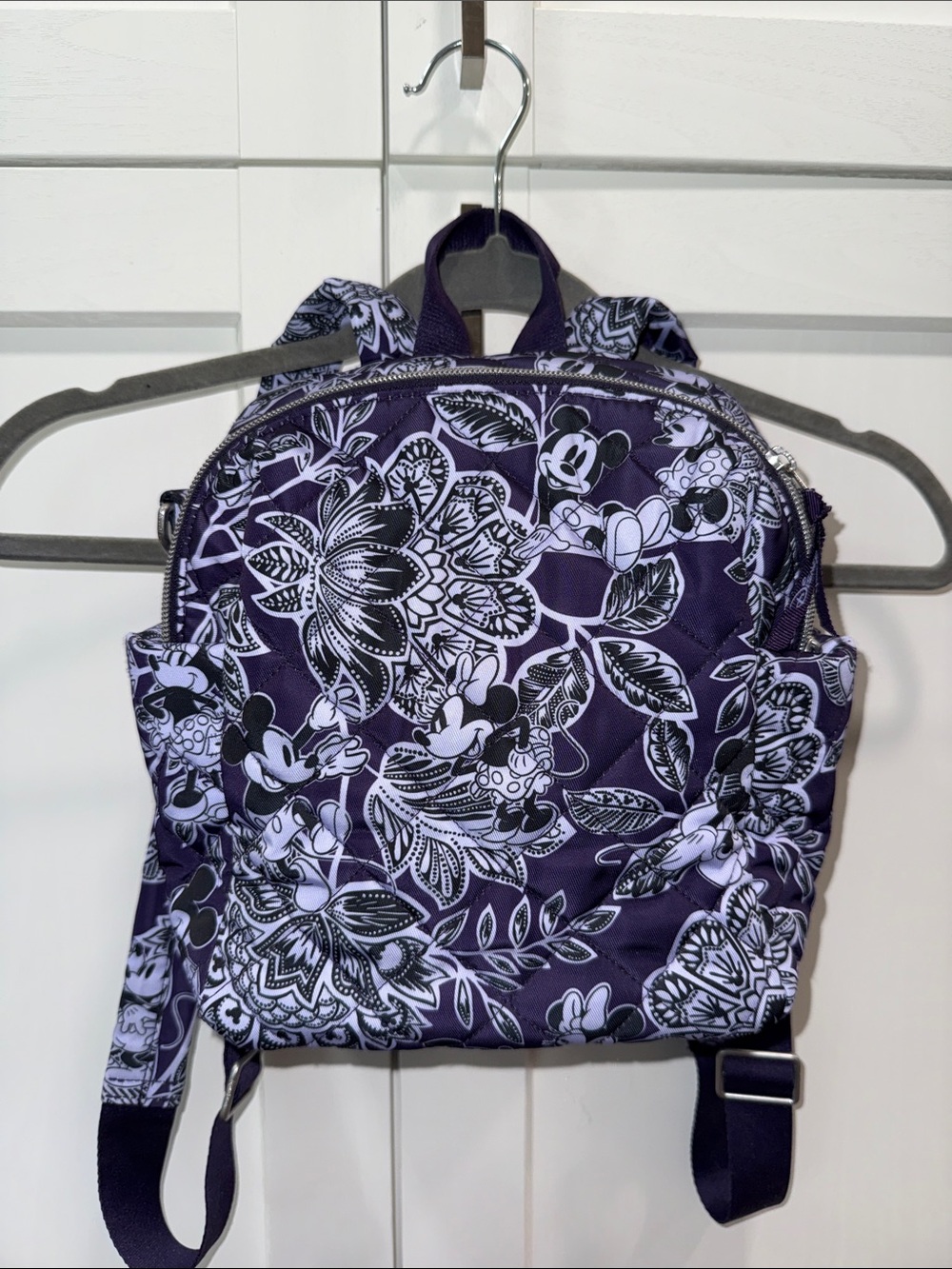 Disney Vera Bradley Mickey and Minnie Flirty Floral Quilted Mini Backpack -